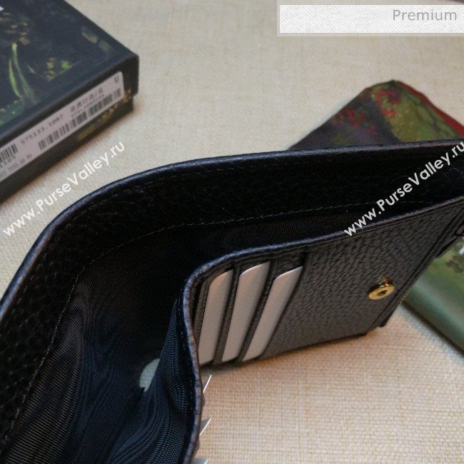 Gucci GG Marmont Leather Small Wallet 474747 Black 2020 (DLH-0030303)