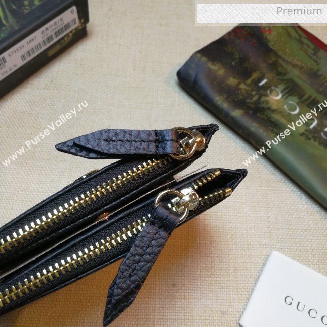 Gucci GG Marmont Leather Small Wallet 474747 Black 2020 (DLH-0030303)
