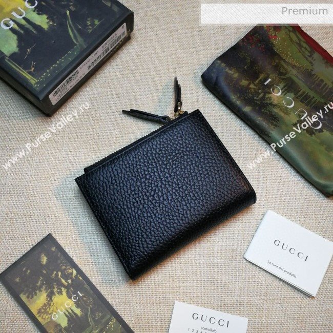 Gucci GG Marmont Leather Small Wallet 474747 Black 2020 (DLH-0030303)