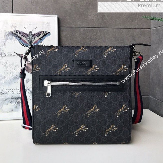Gucci Bestiary GG Canvas Messenger Bag with Tigers Print 474137 2019 (DLH-0030304)