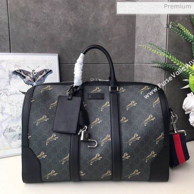 Gucci Bestiary GG Canvas Carry-on Duffle Bag with Tigers Print 474131 2019 (DLH-0030305)