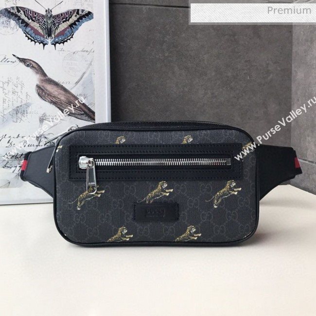 Gucci Bestiary GG Canvas Belt Bag with Tigers Print 474293 2019 (DLH-0030307)