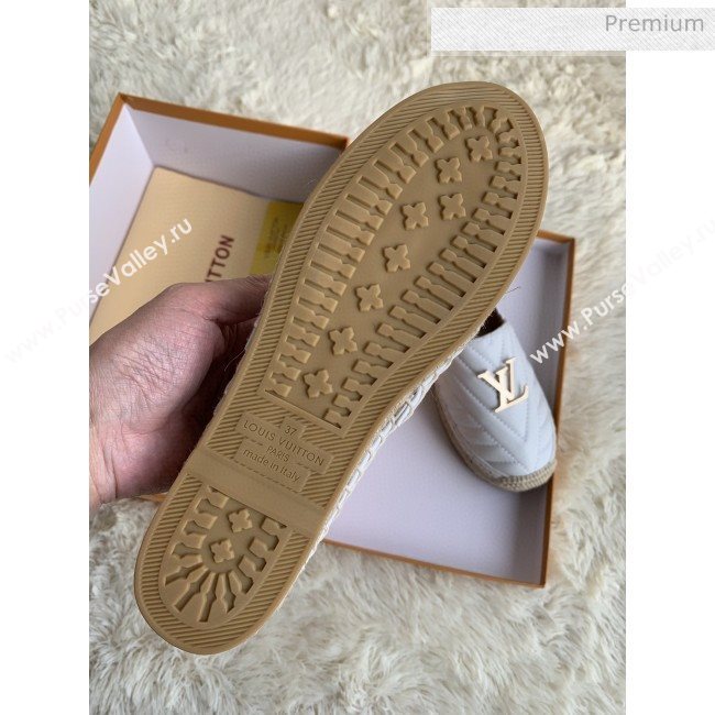 Louis Vuitton Chevron Lambskin Flat Espadrilles White 2020 (MD-0030313)