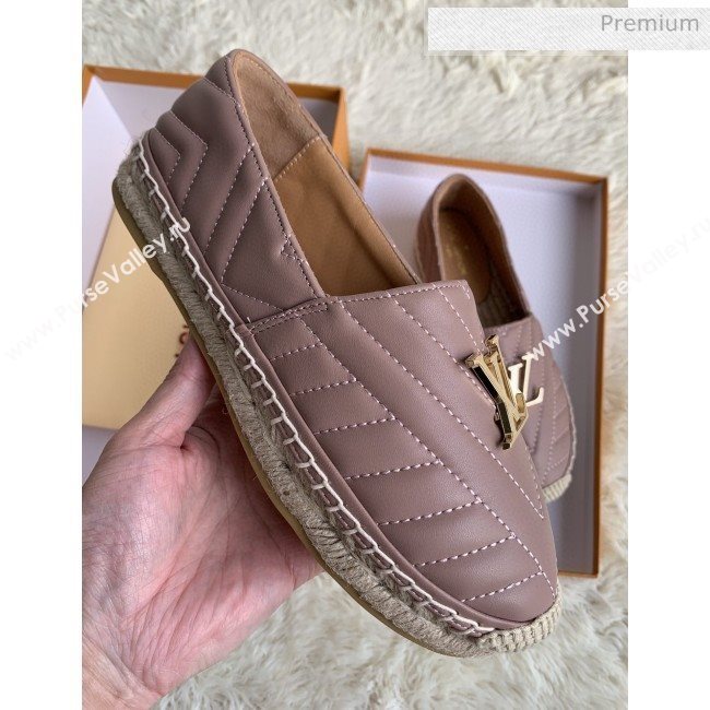 Louis Vuitton Chevron Lambskin Flat Espadrilles Pink 2020 (MD-0030316)