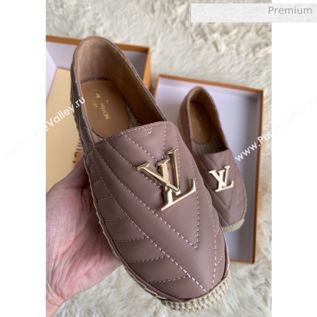 Louis Vuitton Chevron Lambskin Flat Espadrilles Pink 2020 (MD-0030316)