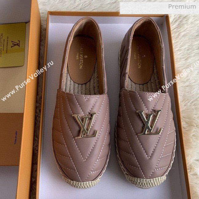 Louis Vuitton Chevron Lambskin Flat Espadrilles Pink 2020 (MD-0030316)