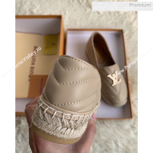 Louis Vuitton Chevron Lambskin Flat Espadrilles Nude 2020 (MD-0030318)