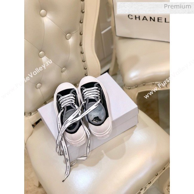 Chanel x Converse Contrasting Trim Canvas Sneakers Black 2020 (SY-0030322)