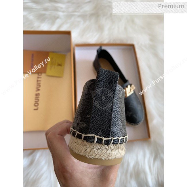 Louis Vuitton Monogram Logo Chain Espadrilles Black 2020 (HB-0030326)