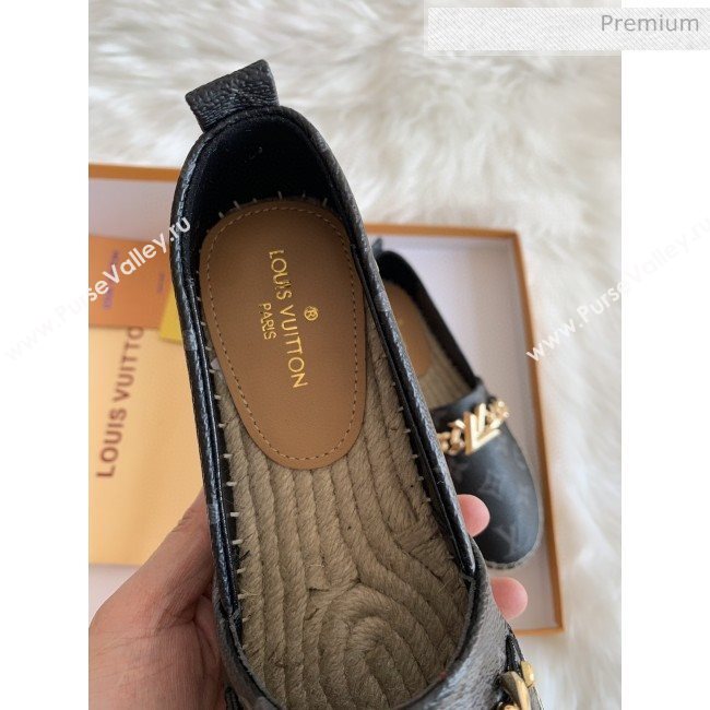 Louis Vuitton Monogram Logo Chain Espadrilles Black 2020 (HB-0030326)