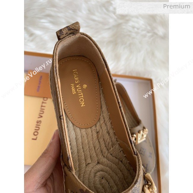 Louis Vuitton Monogram Logo Chain Espadrilles Light Coffee 2020 (HB-0030325)