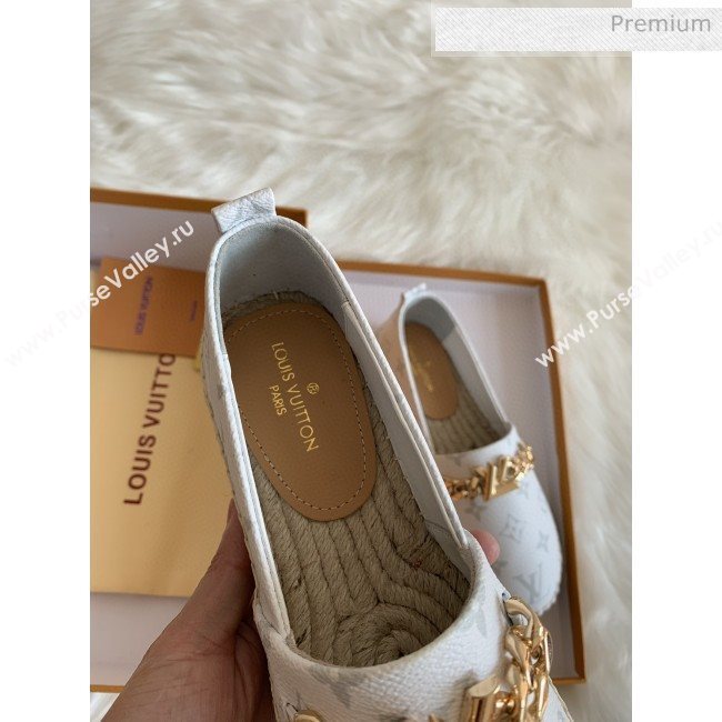 Louis Vuitton Monogram Logo Chain Espadrilles White 2020 (HB-0030327)