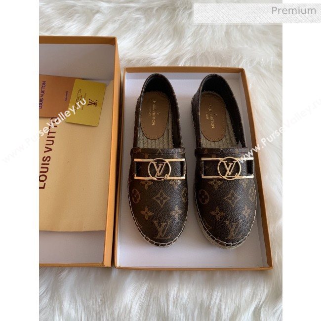 Louis Vuitton Monogram Framed Logo Espadrilles Dark Coffee 2020 (HB-0030324)