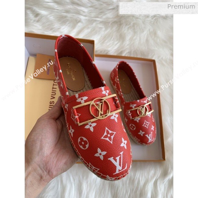 Louis Vuitton Monogram Framed Logo Espadrilles Red 2020 (HB-0030332)