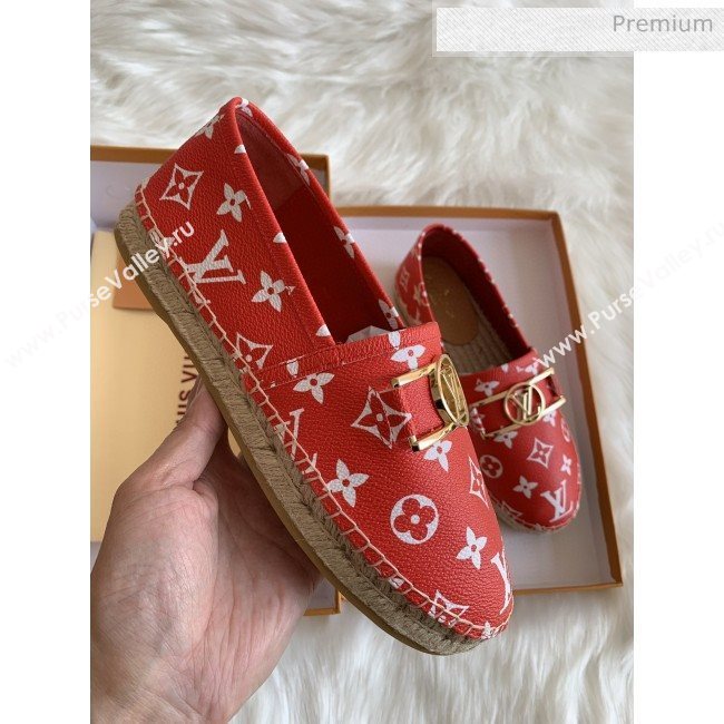 Louis Vuitton Monogram Framed Logo Espadrilles Red 2020 (HB-0030332)