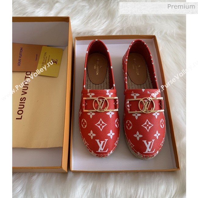 Louis Vuitton Monogram Framed Logo Espadrilles Red 2020 (HB-0030332)