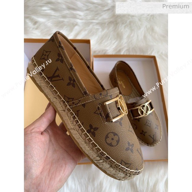 Louis Vuitton Monogram Framed Logo Espadrilles Light Coffee 2020 (HB-0030329)