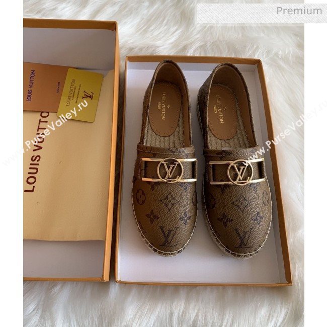 Louis Vuitton Monogram Framed Logo Espadrilles Light Coffee 2020 (HB-0030329)