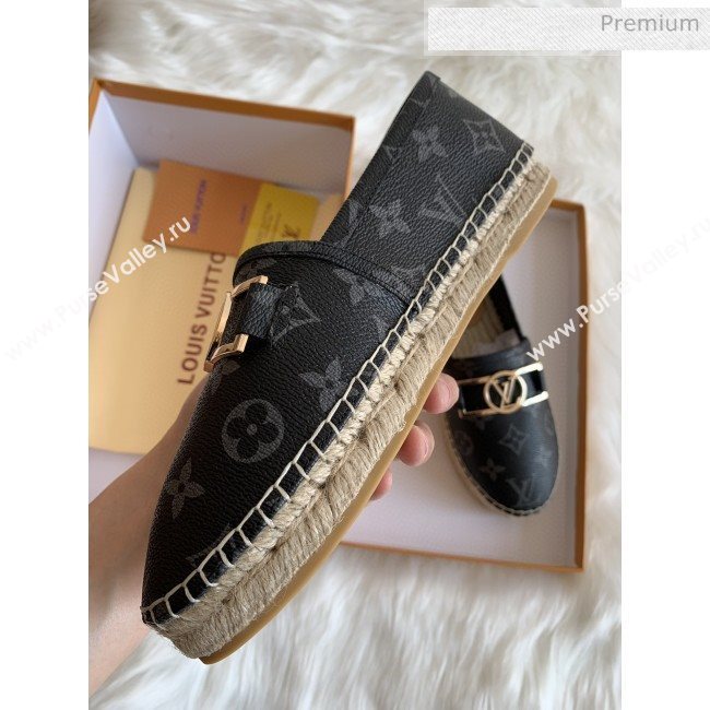 Louis Vuitton Monogram Framed Logo Espadrilles Black 2020 (HB-0030331)