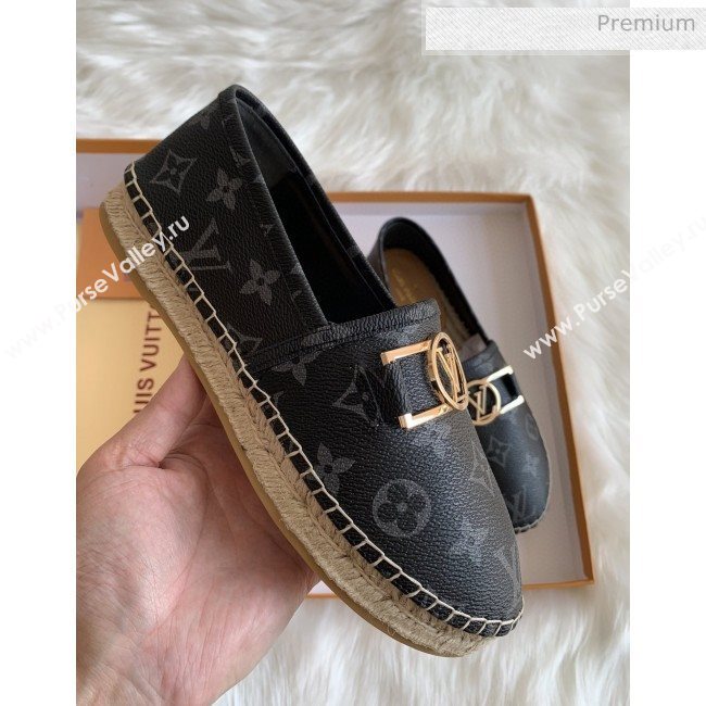 Louis Vuitton Monogram Framed Logo Espadrilles Black 2020 (HB-0030331)