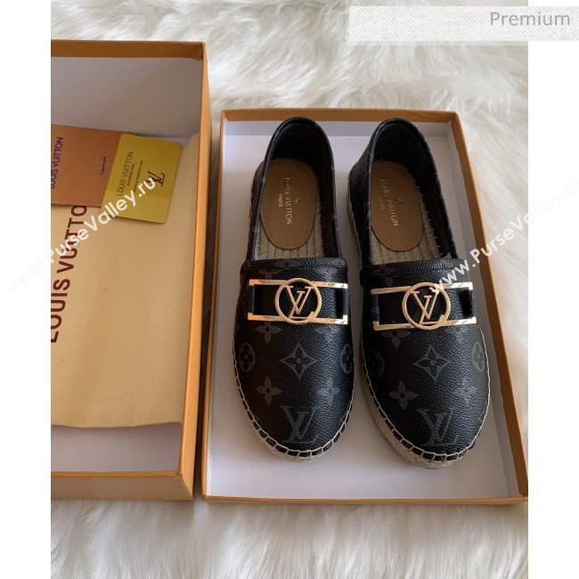 Louis Vuitton Monogram Framed Logo Espadrilles Black 2020 (HB-0030331)