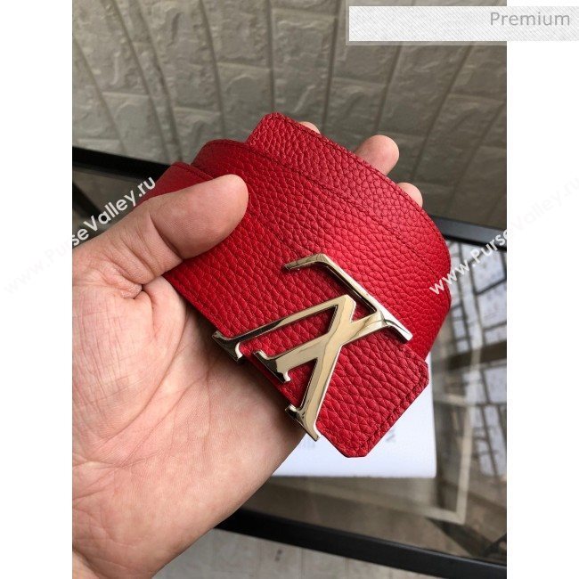 Louis Vuitton LV Tilt Grained Calfskin Belt 40mm with LV Buckle Red/Gold 2020 (99-0030335)