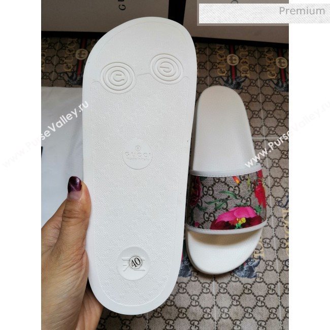 Gucci GG Flora Flat Slide Sandals ‎602096 White 2020 (For Women and Men) (MD-0030706)