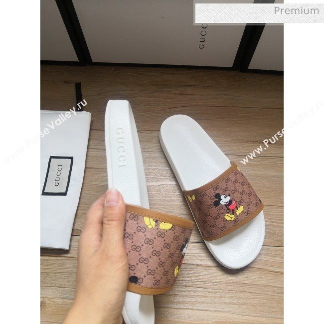 Gucci GG Disney x Gucci Flat Slide Sandals ‎602075 White 2020 (For Women and Men) (MD-0030708)
