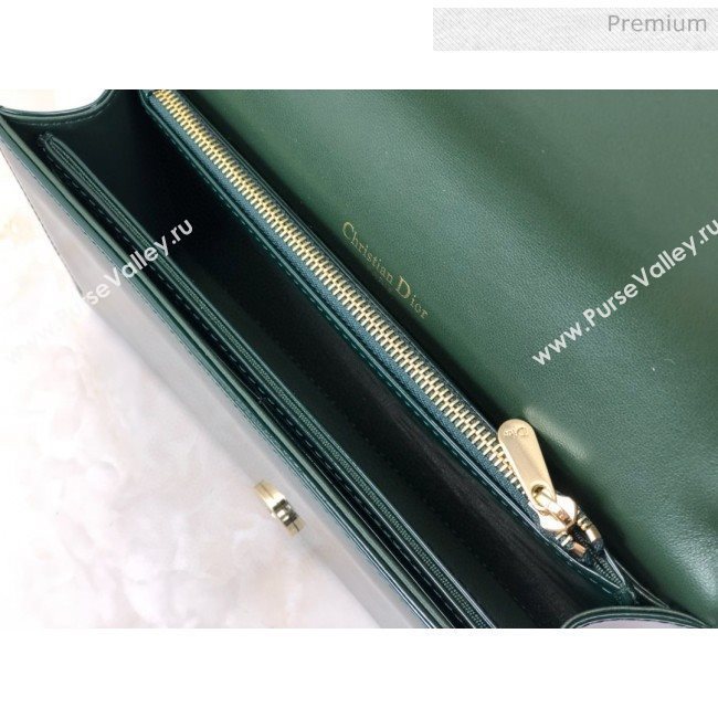 Dior Lady Dior Clutch with Chain in Cannage Patent Leather Green 2018 (XXG-20030824)