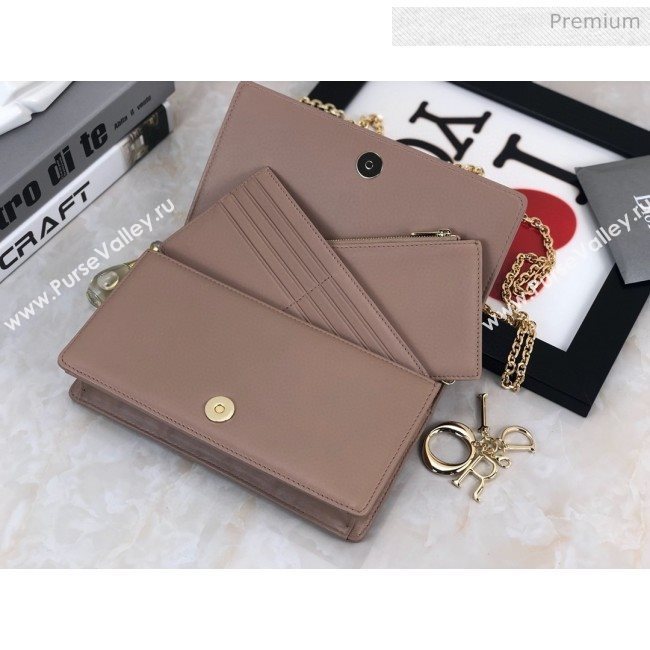 Dior Lady Dior Clutch with Chain in Cannage Lambskin Beige 2018 (XXG-20030826)