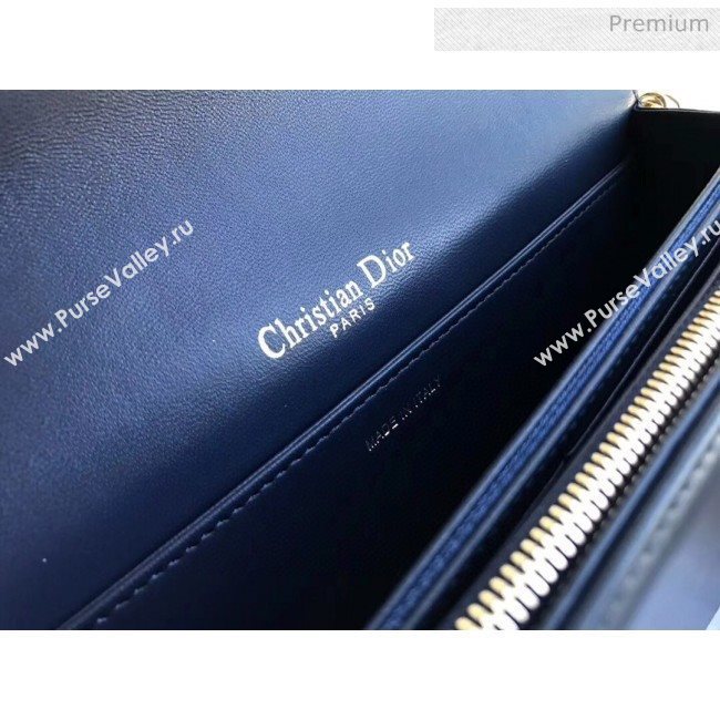 Dior Lady Dior Clutch with Chain in Cannage Lambskin Navy Blue 2018 (XXG-20030827)