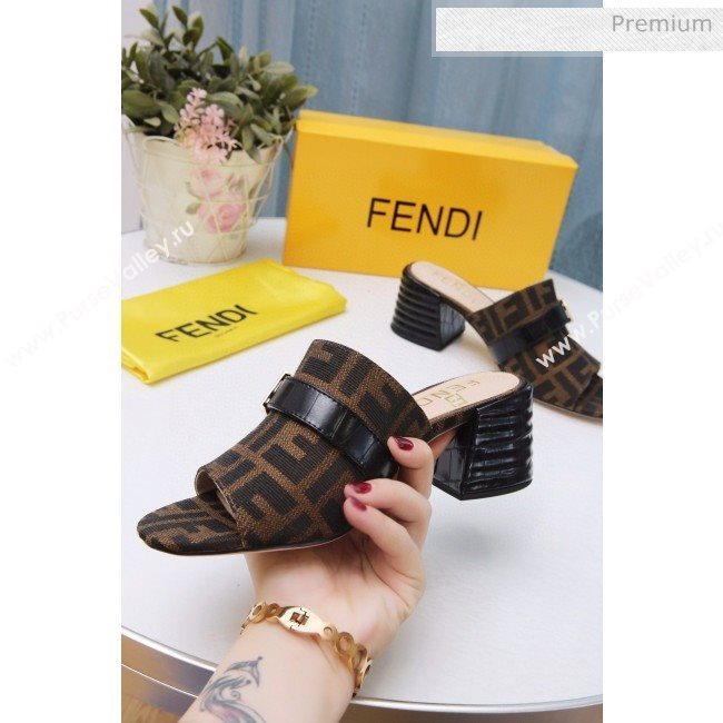 Fendi Promenade FF Heel Slide Sandals Coffee 2020 (MD-20030814)