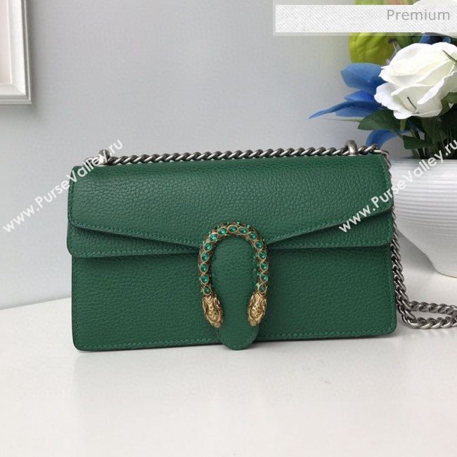 Gucci Dionysus Leather Small Shoulder Bag 499623 Green 2020 (DLH-20030828)