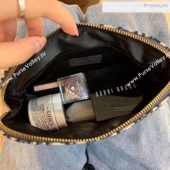 Dior Oblique Jacquard Canvas Cosmetic Clutch Bag Burgundy 2020 (BF-20030836)