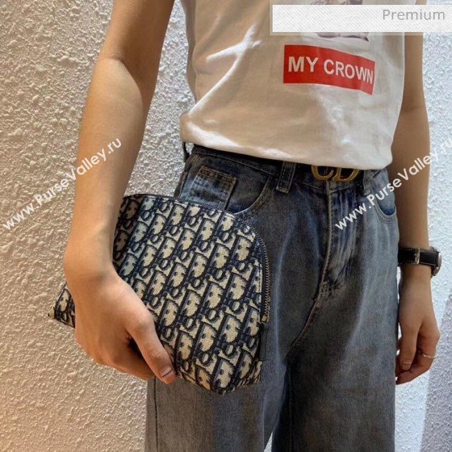 Dior Oblique Jacquard Canvas Cosmetic Clutch Bag Burgundy 2020 (BF-20030836)