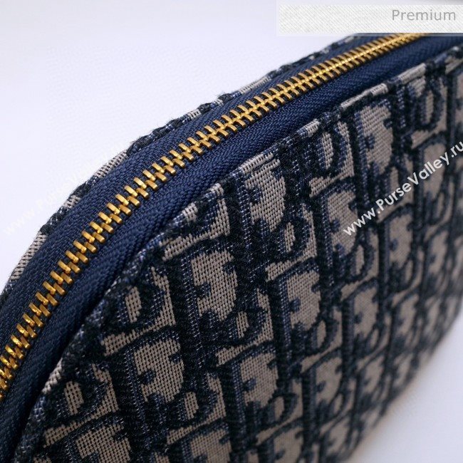 Dior Oblique Jacquard Canvas Cosmetic Clutch Bag Blue 2020 (BF-20030835)