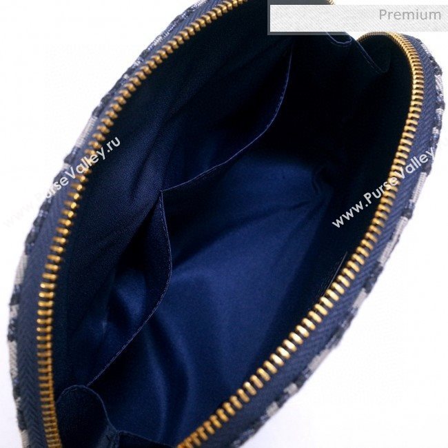 Dior Oblique Jacquard Canvas Cosmetic Clutch Bag Blue 2020 (BF-20030835)