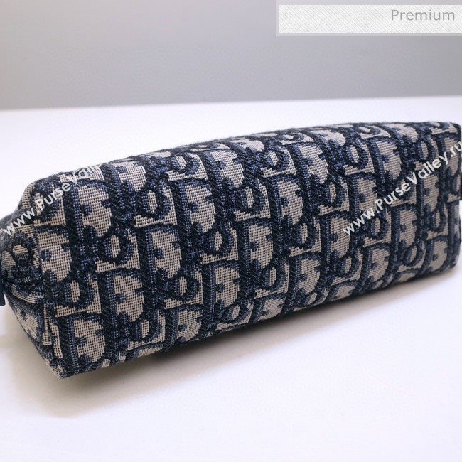 Dior Oblique Jacquard Canvas Cosmetic Clutch Bag Blue 2020 (BF-20030835)