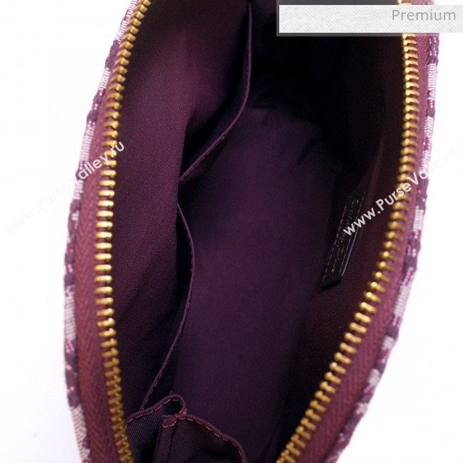 Dior Oblique Jacquard Canvas Cosmetic Clutch Bag Burgundy 2020 (BF-20030836)