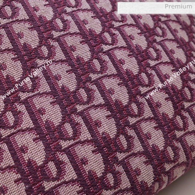 Dior Oblique Jacquard Canvas Cosmetic Clutch Bag Burgundy 2020 (BF-20030836)