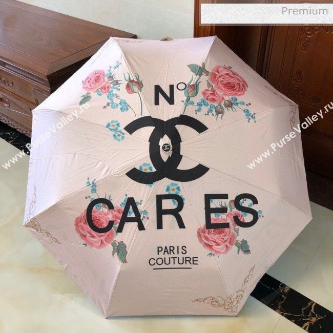 Chanel Rose Bloom Print Umbrella Pink 2020 (XMN-20030841)