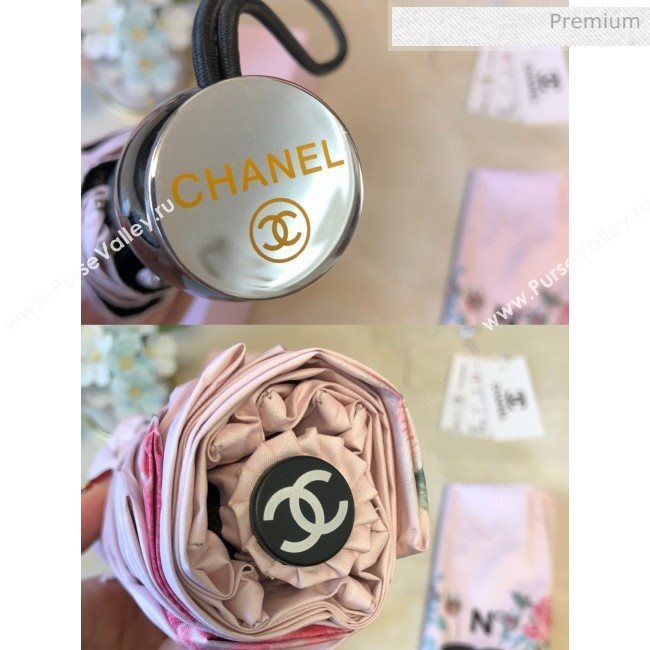 Chanel Rose Bloom Print Umbrella Pink 2020 (XMN-20030841)