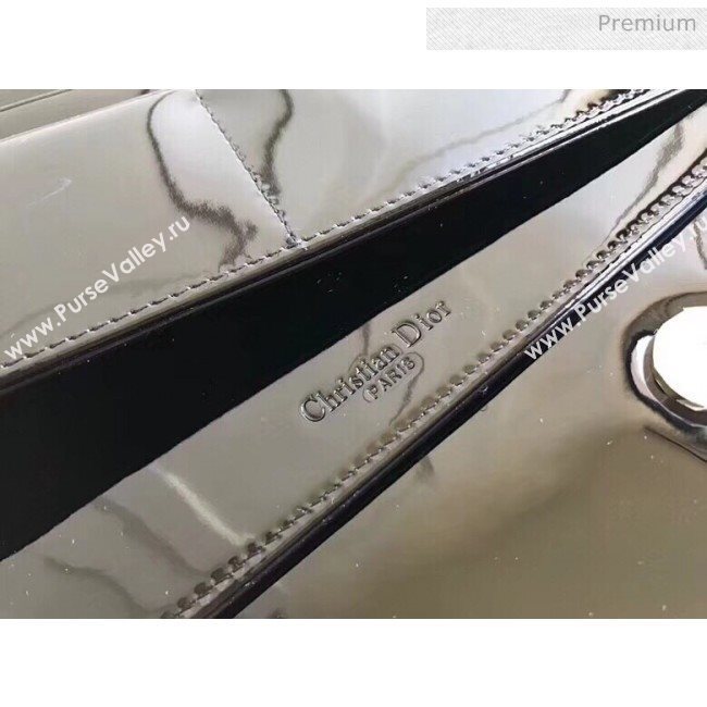 Dior Lady Dior Clutch with Chain in Cannage Patent Leather Black 2018 (XXG-20030818)