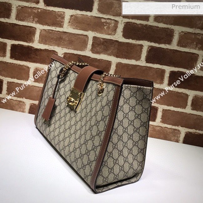 Gucci Padlock GG Canvas Medium Shoulder Bag 479197 Brown (DLH-20031024)