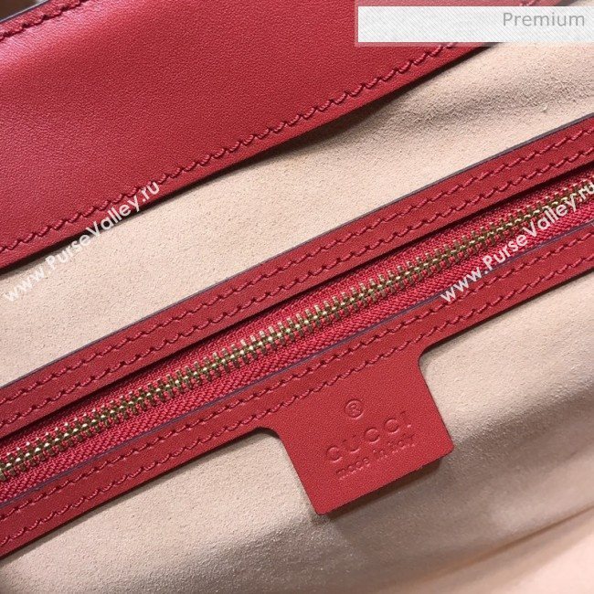 Gucci Padlock GG Canvas Medium Shoulder Bag 479197 Red (DLH-20031025)