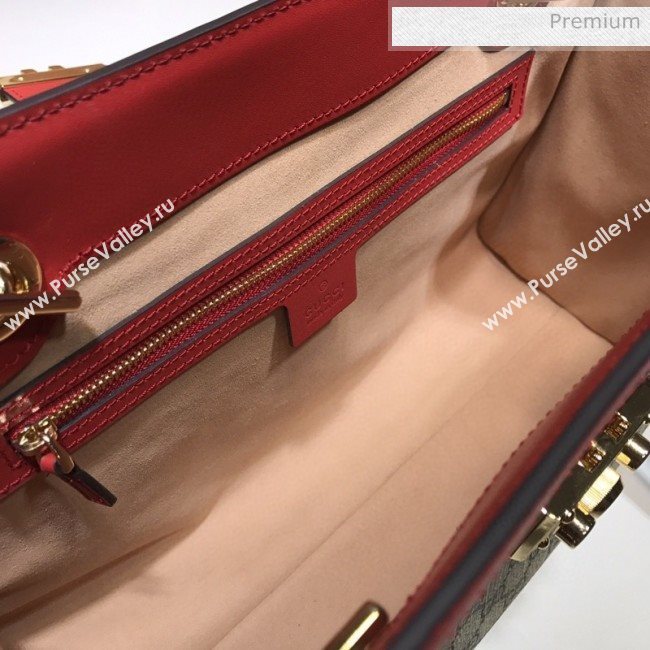 Gucci Padlock GG Canvas Medium Shoulder Bag 479197 Red (DLH-20031025)