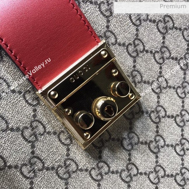 Gucci Padlock GG Canvas Medium Shoulder Bag 479197 Red (DLH-20031025)