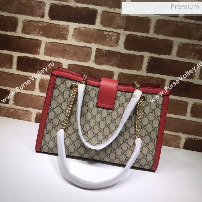 Gucci Padlock GG Canvas Medium Shoulder Bag 479197 Red (DLH-20031025)