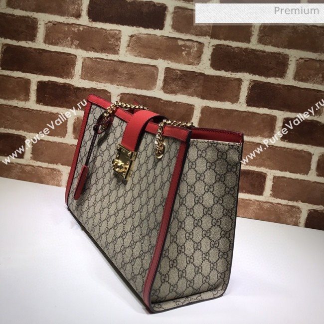 Gucci Padlock GG Canvas Medium Shoulder Bag 479197 Red (DLH-20031025)