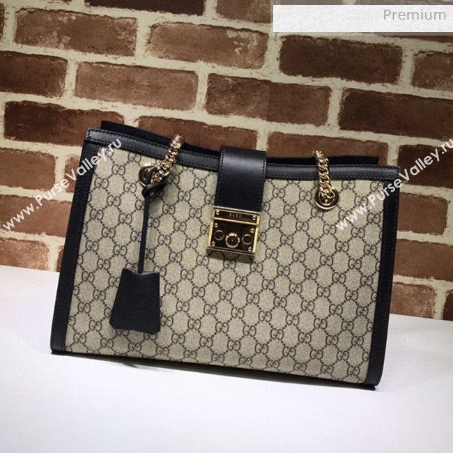 Gucci Padlock GG Canvas Medium Shoulder Bag 479197 Black  (DLH-20031022)